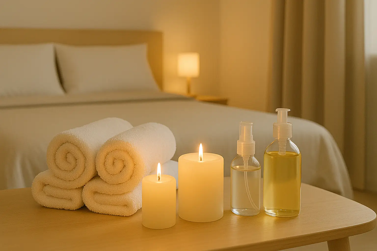 Table de massage pliable en bois pour massage à domicile.