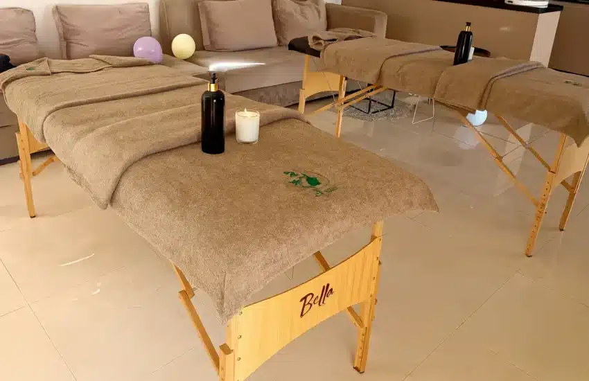 professional home massage therapist at work